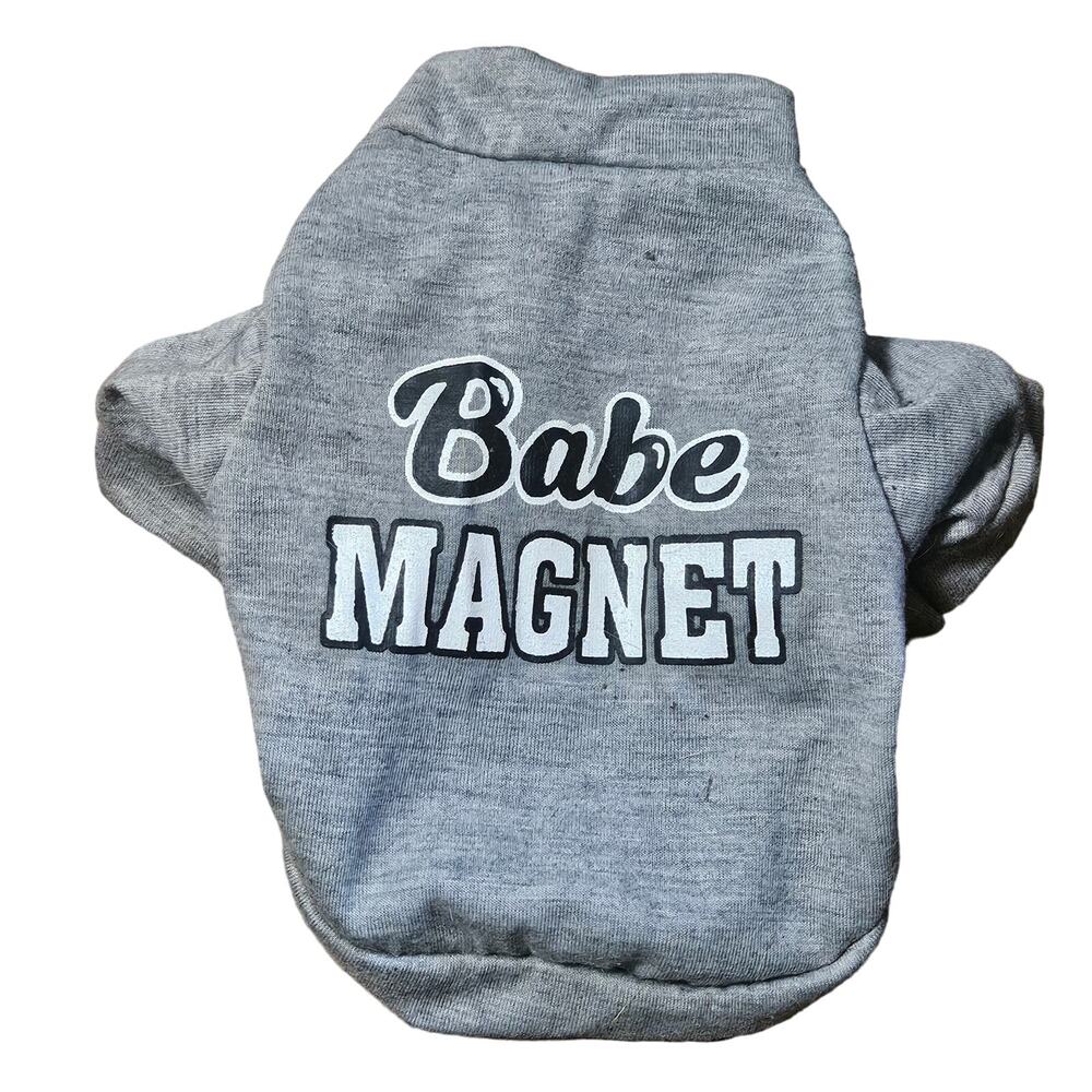 Gray Babe Magnet Dog Tee Size XSmall